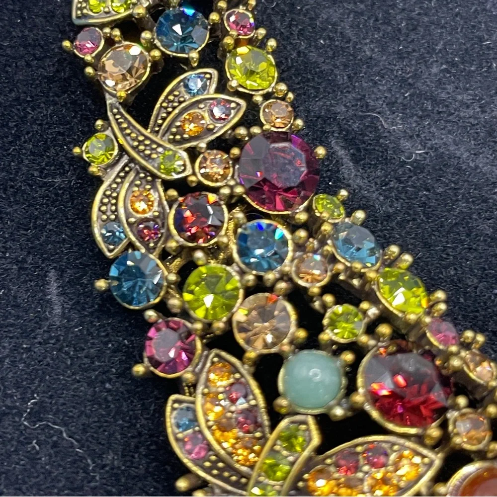 HEIDI DAUS Fantasy in Flight Crystal Dragonfly Collar Necklace Pierced Earrings